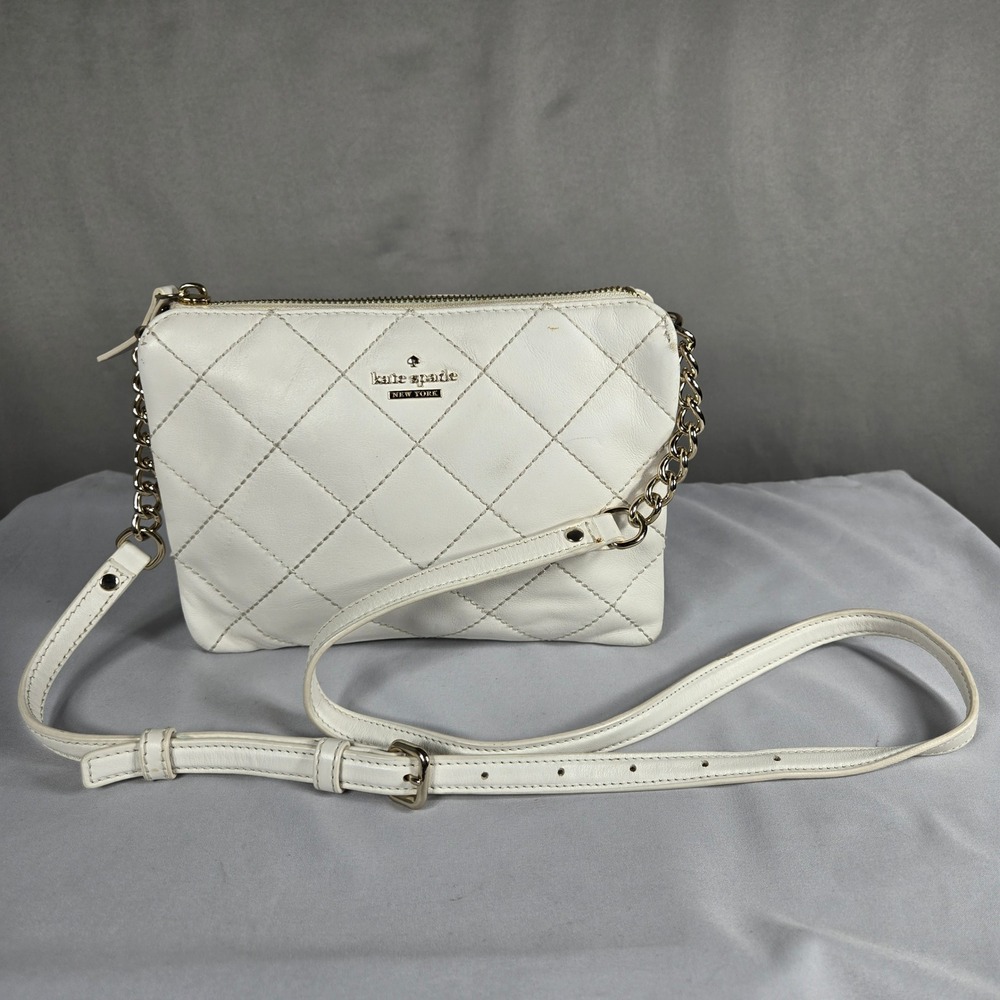 Kate Spade Emerson Place Harbor Crossbody Bag White Quilted Leather PXRU6749